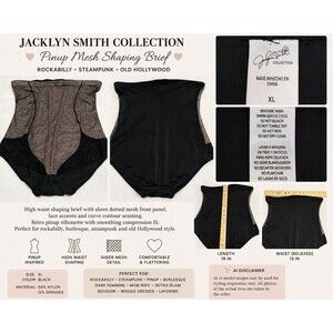 Jacklyn Smith Pinup Mesh Shapewear Brief XL Rockabilly Steampunk Lingerie EUC